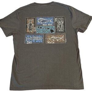 Crazy Shirts Crew Pima T Shirt Graphic Print Hawaii Mahi Ono Marlin Fish Vintage